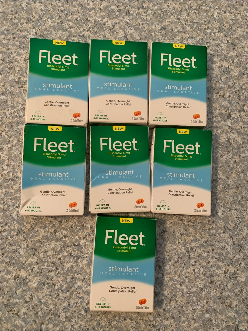 7 Boxes Fleet Stimulant Constipation Relief 25 Tablets x7